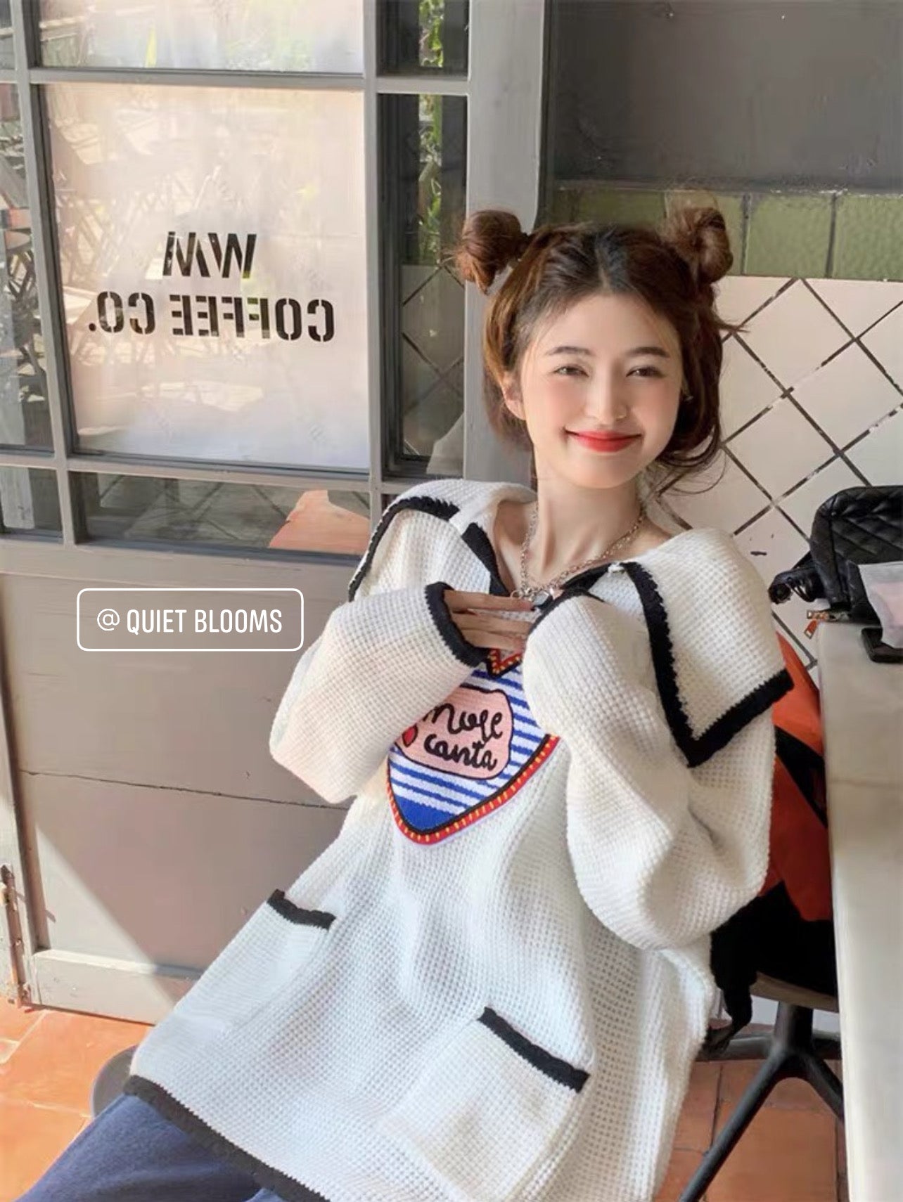 Cream Colorful Spring Sweater