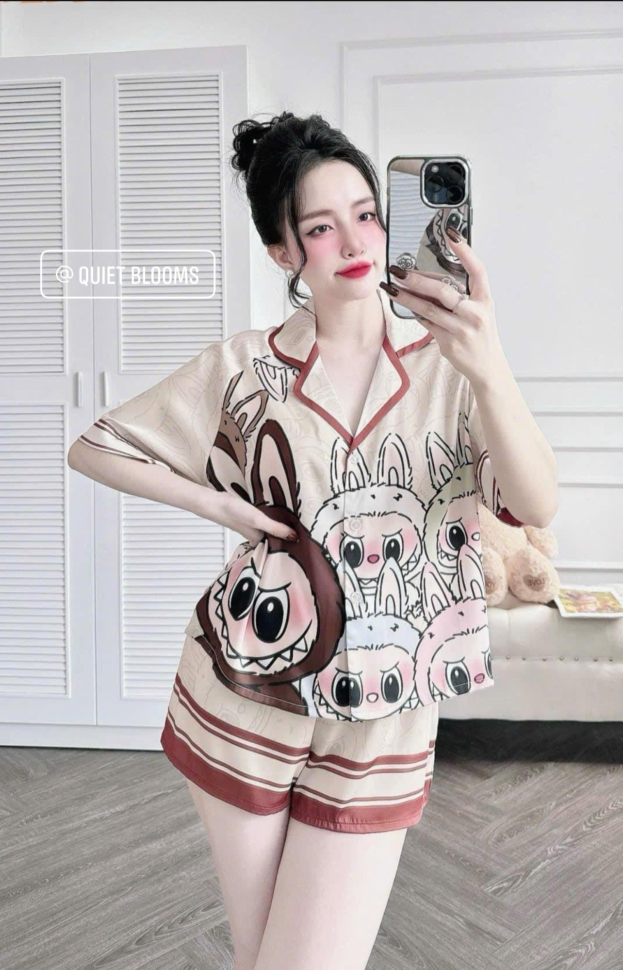 Lababu Pyjamas S01 Set 2pc - Labubu Short Pajamas - QUIET BLOOMS
