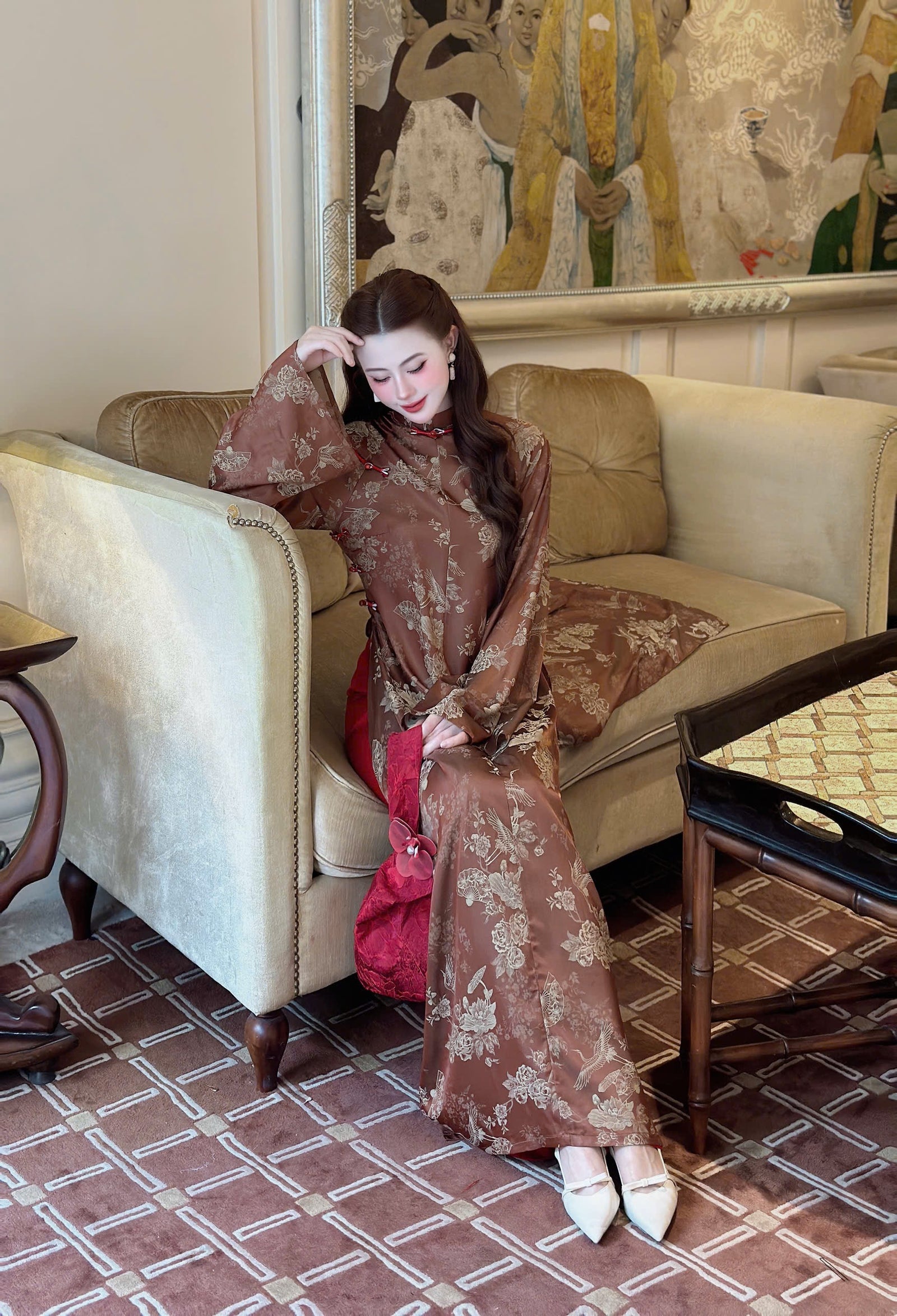 Áo Dài Gấm và Quần Lụa Lạnh