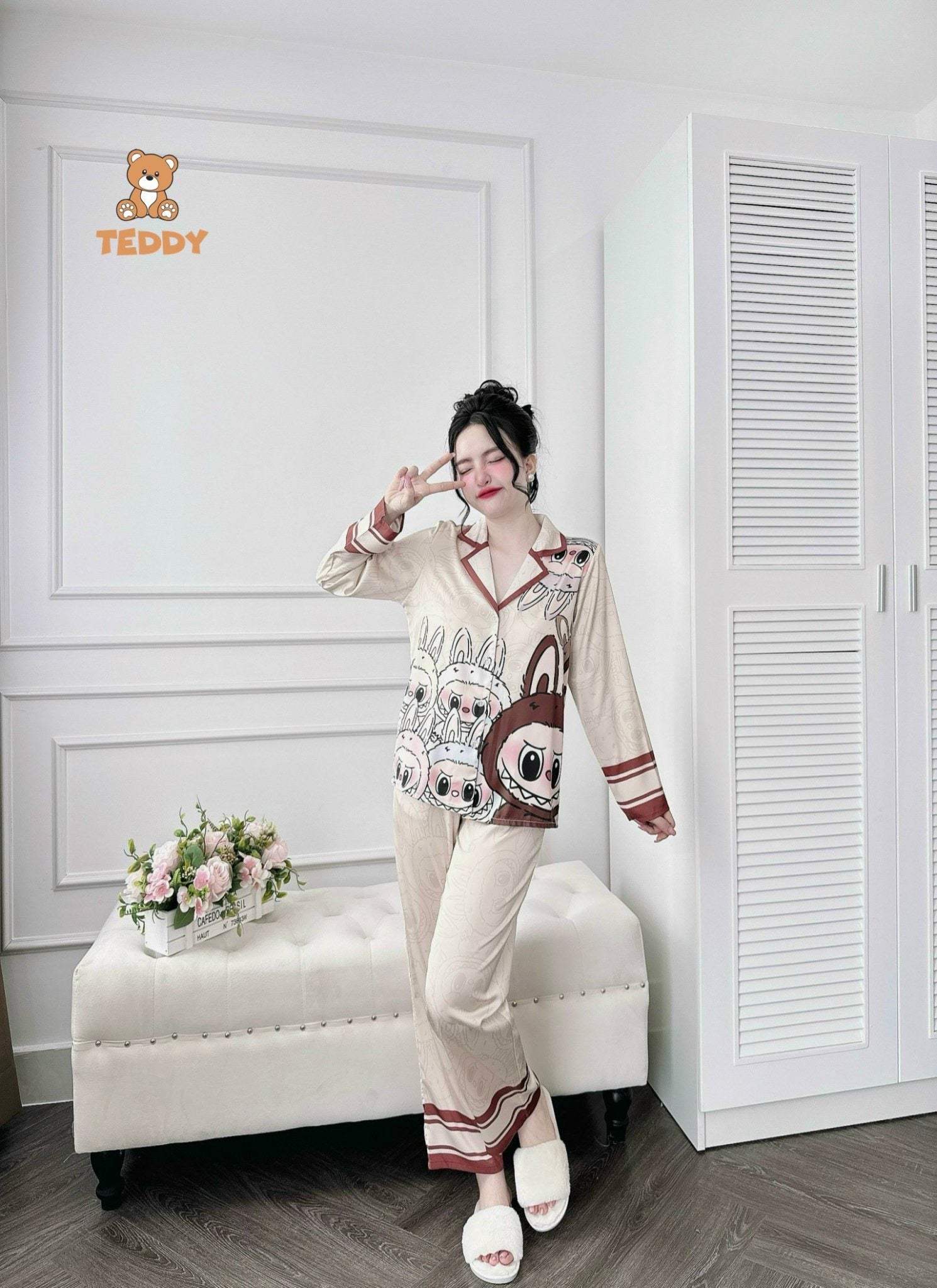 Labubu Long Sleeved Shirt Long Pants Pj Set