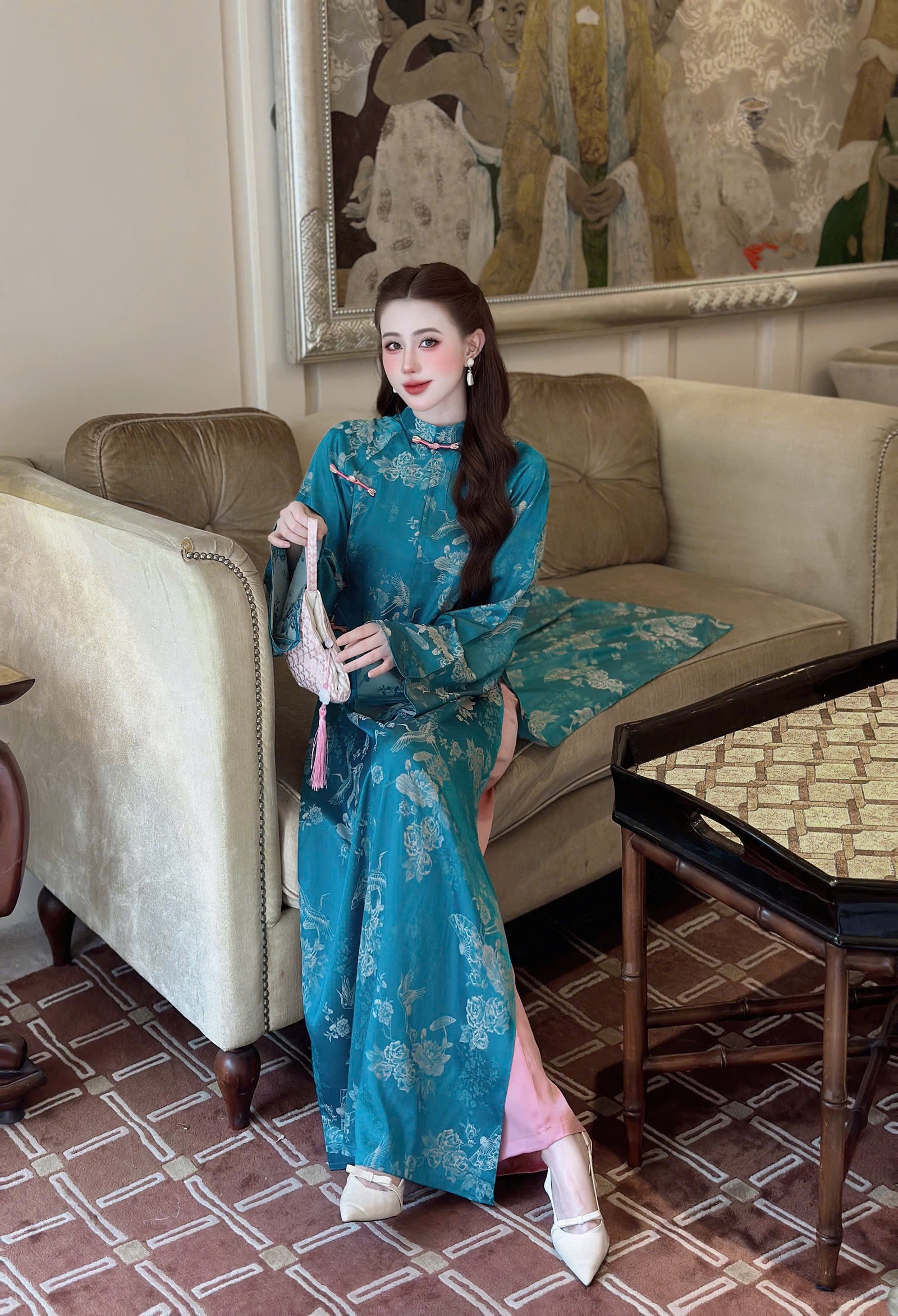 Áo Dài Gấm và Quần Lụa Lạnh