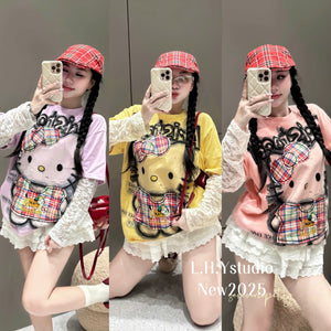 Kitty Lace Long Sleeves Top