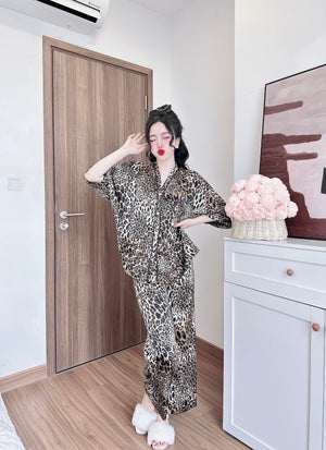 Bat Sleeves Silk Pajamas SSLP03