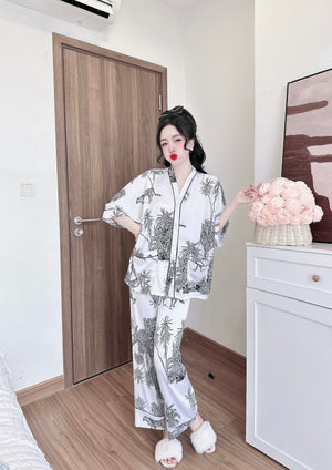 Bat Sleeves Silk Pajamas SSLP04