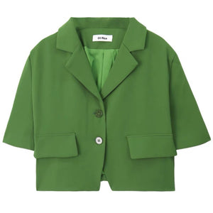 Vintage Green Cropped Cardigan Jacket Vest