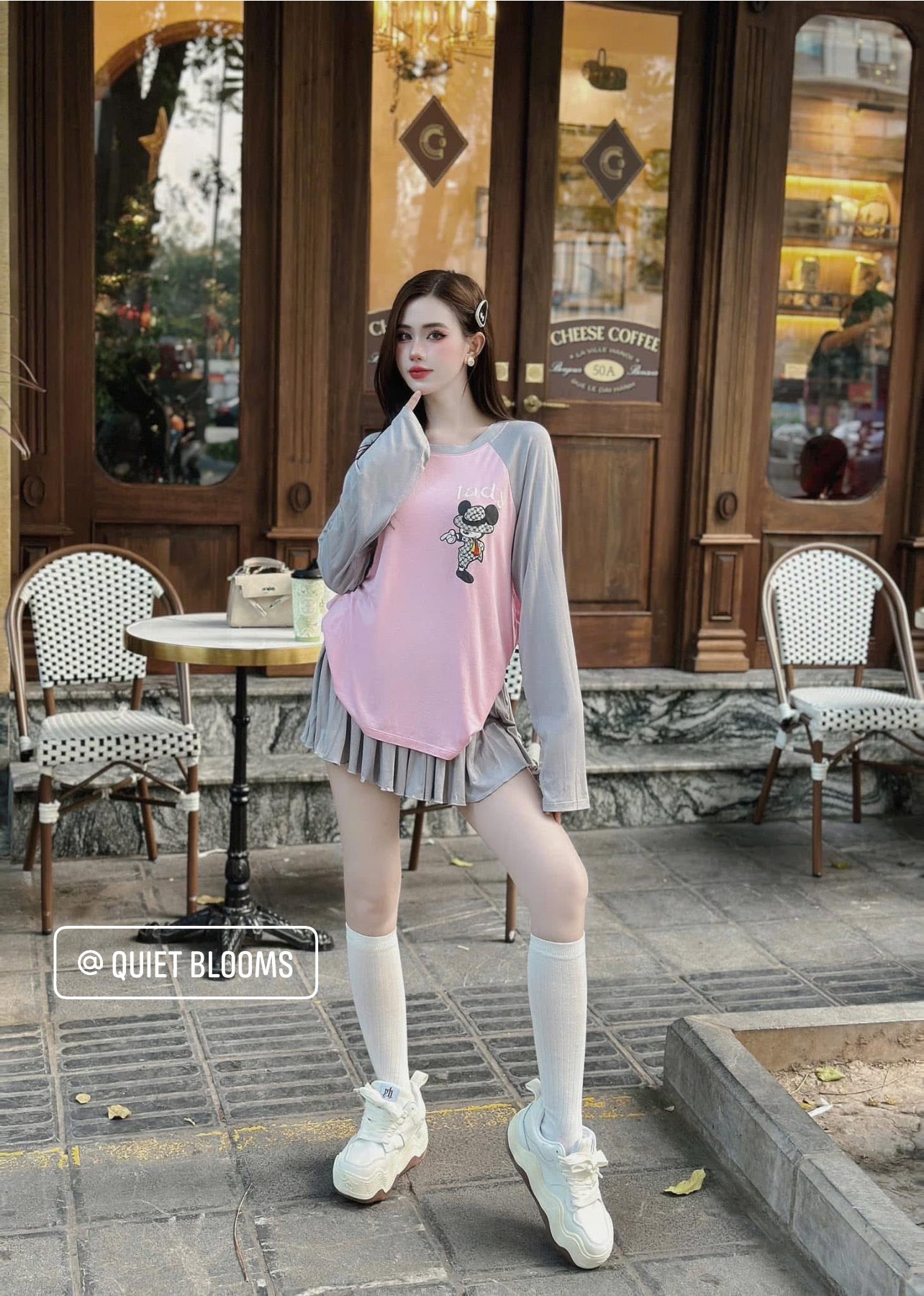 SET of 2 - Long Sleeve Cute Top and Skort