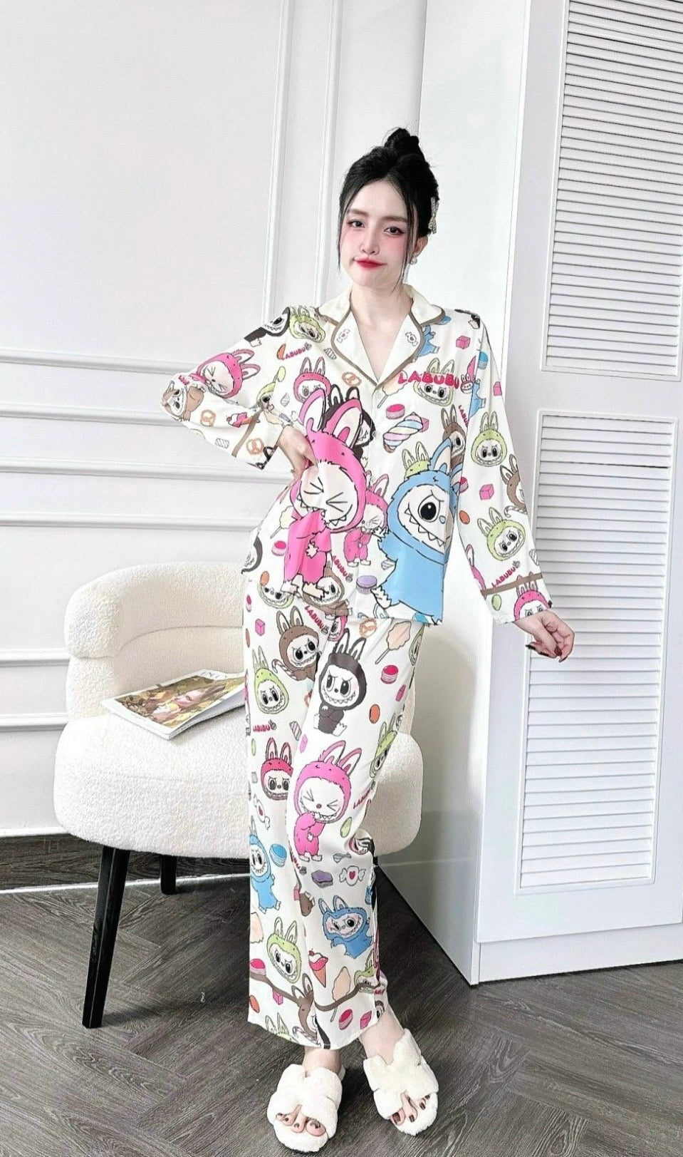 Labubu Long Sleeved Shirt Long Pants Pj Set