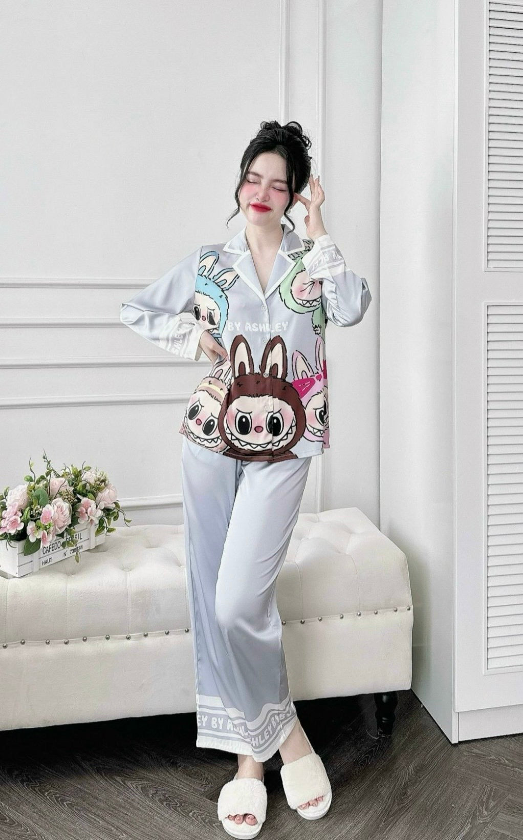 (90-120 lbs) Labubu Long Sleeved Shirt Long Pants Pj Set