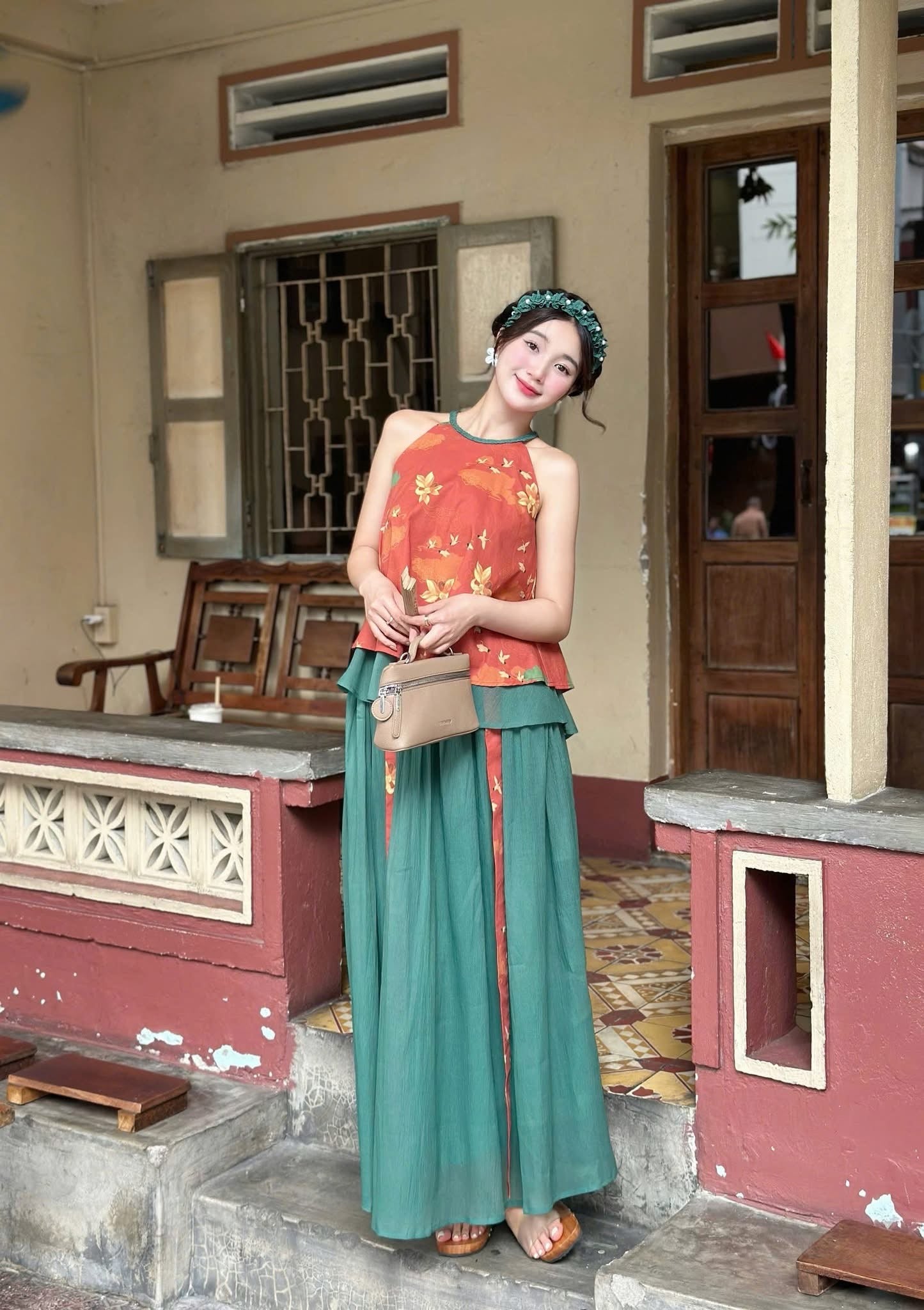 Sleeveless Top and Long Skirt Set