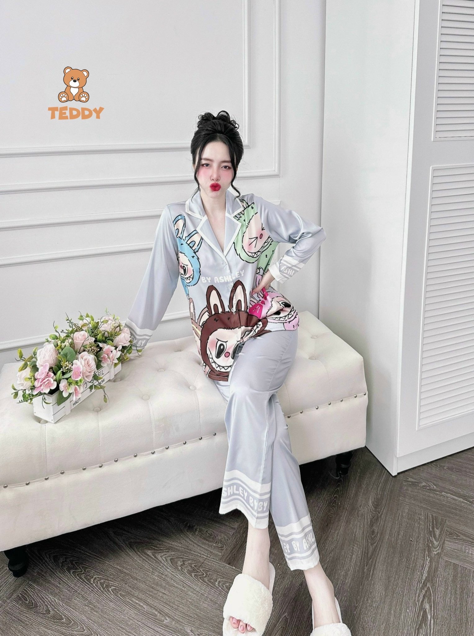 (90-120 lbs) Labubu Long Sleeved Shirt Long Pants Pj Set