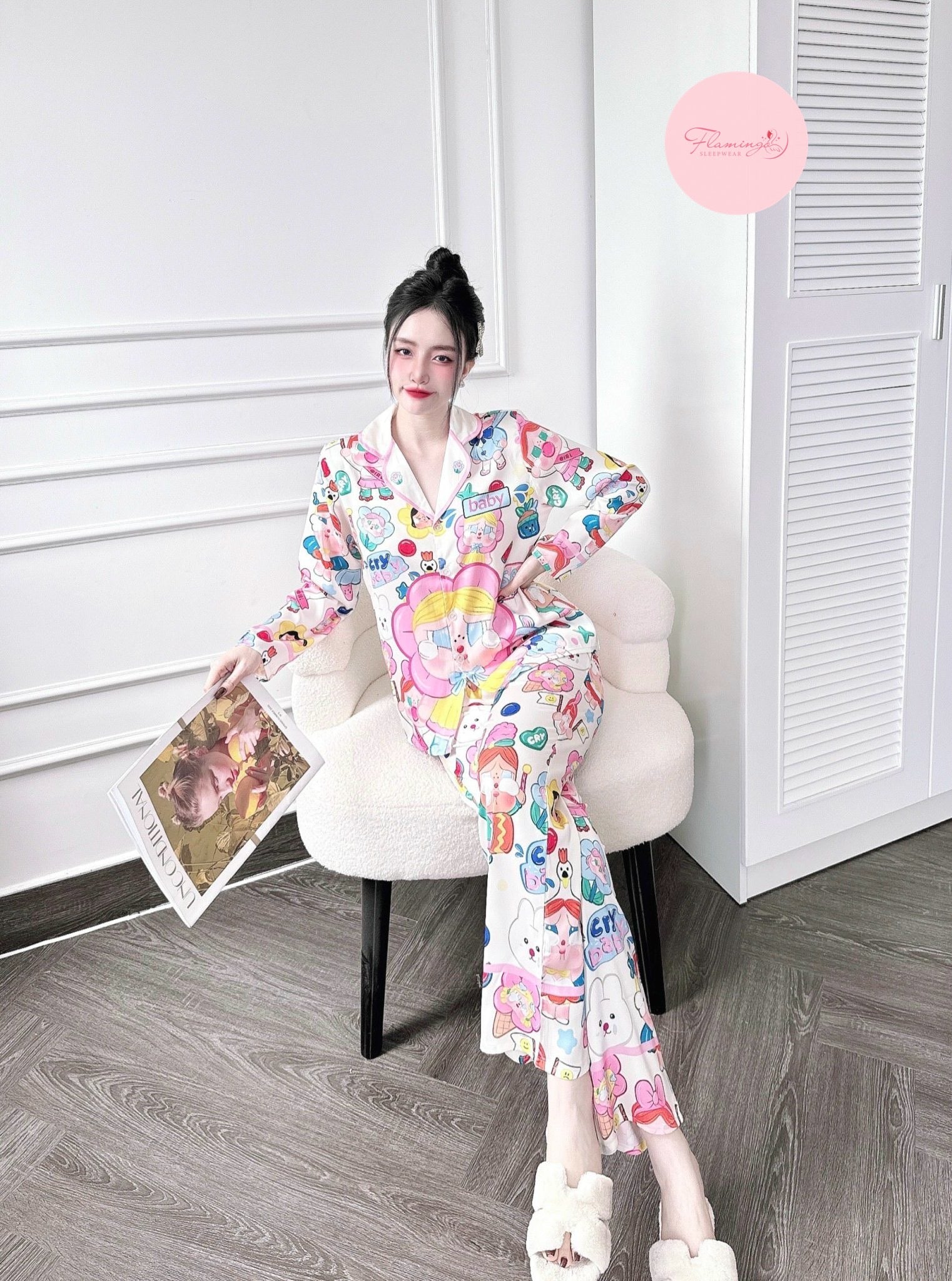 (90-120 lbs) Crybaby Long Sleeved Shirt Long Pants Pj Set