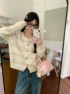 Flowers Knit Cardigan