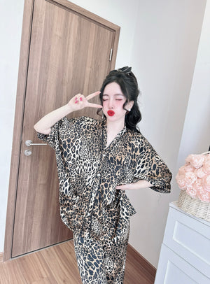 Bat Sleeves Silk Pajamas SSLP03