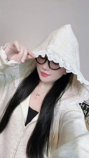 Lace Soft Hoodie Jacket