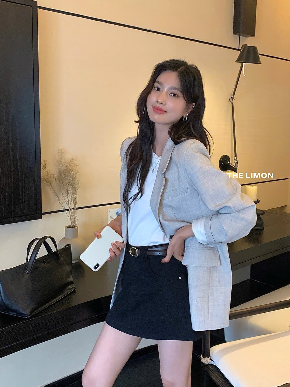 Grey Comfortable Cozy Blazer Vest