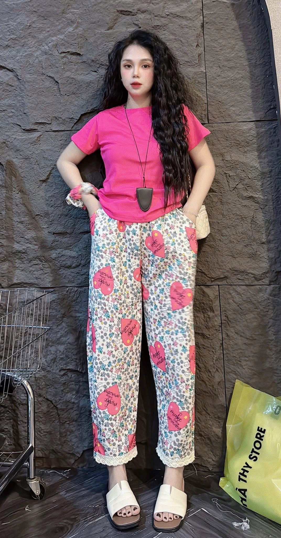 Cotton Crop Tee Top and Cute Pants Set