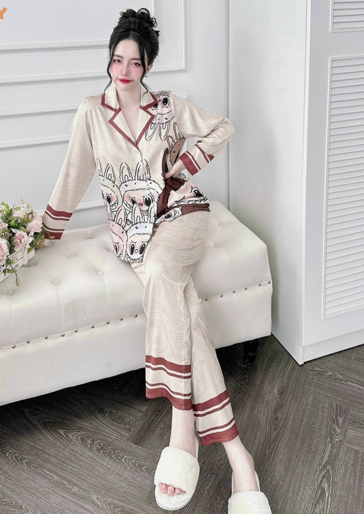 Labubu Long Sleeved Shirt Long Pants Pj Set