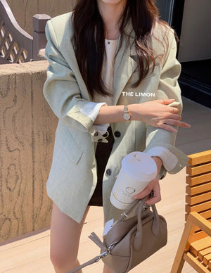 Light Green Comfortable Cozy Blazer Vest