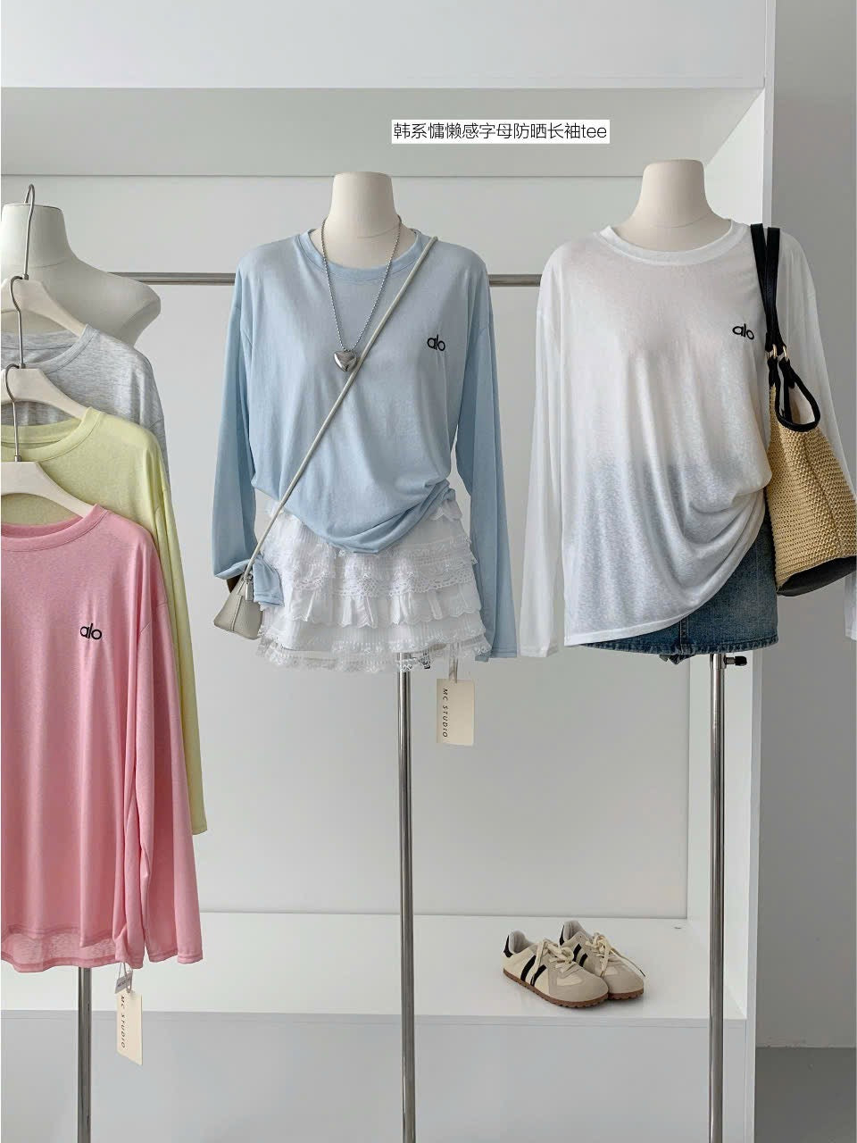 Long Sleeved Paper Like Soft Fabric Summer Tee Top