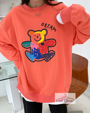 Lightweight Pink Bear Sweatshirt